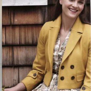 Anthropologie Cartonnier Mustard Cropped Peacoat S